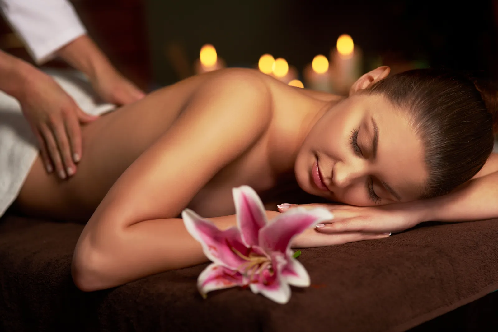 Woman relaxing at spa